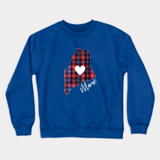 Love Maine in Plaid Crewneck Sweatshirt